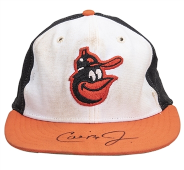 1983 Cal Ripken Jr. Game Used and Signed Baltimore Orioles Cap - World Series Championship Season (Ripken LOA) 